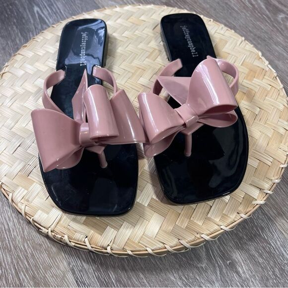 Jeffrey Campbell pink bow jelly sandals square toe women’s size 8 - Picture 5 of 7